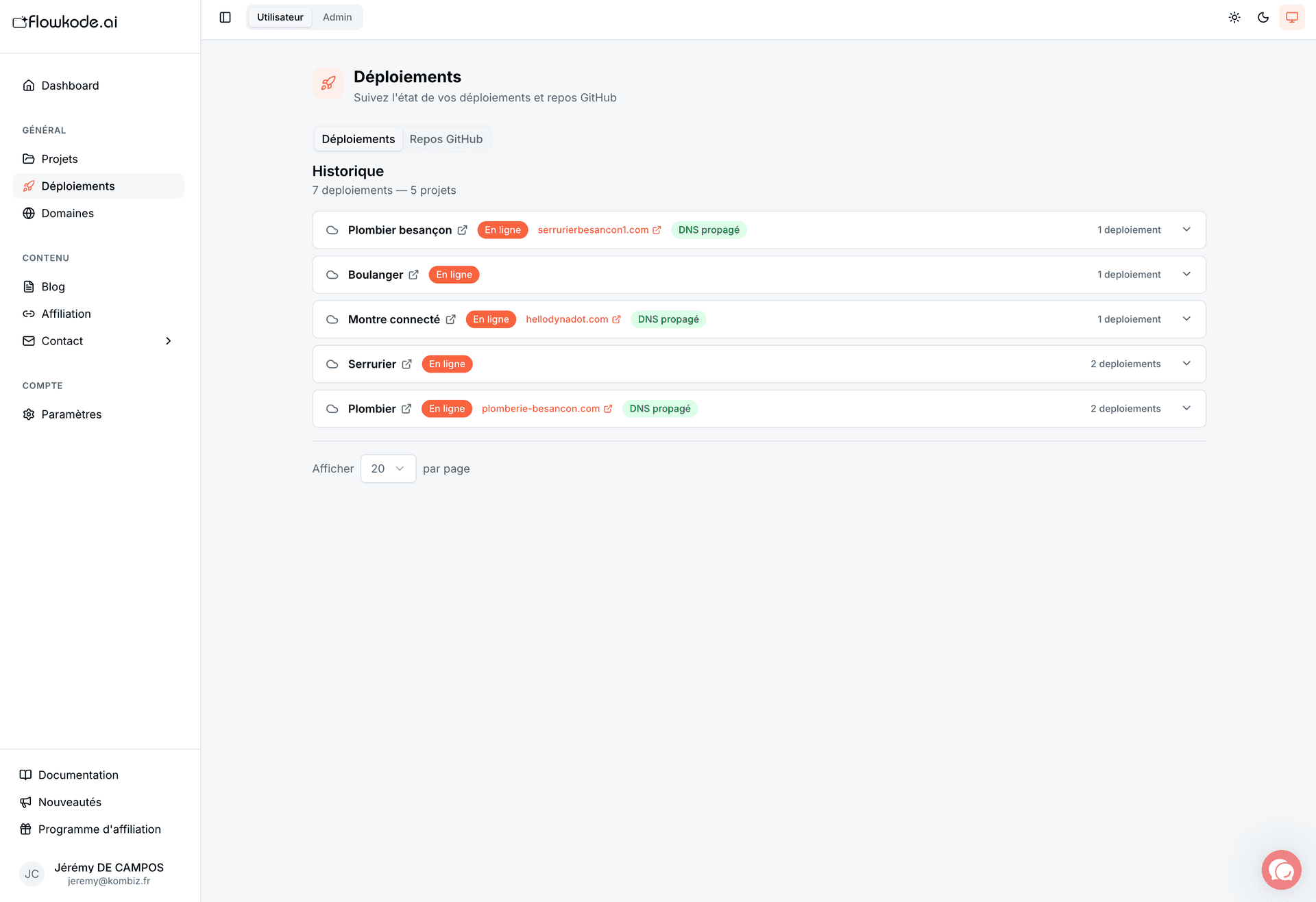 Déploiement Flowkode sur Vercel et Cloudflare avec domaine