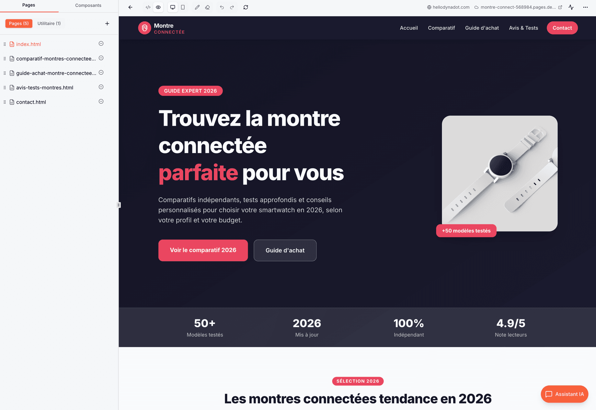 Preview live Flowkode avec édition inline et modes interactifs